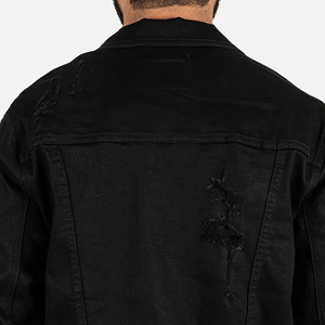 High Quality Men's Custom Outdoor Denim <b>Jacket</b> 100% Cotton Lightweight Windproof New Design Stand Collar Denim <b>Rhinestone</b> <b>Jacket</b> - Product Image 5