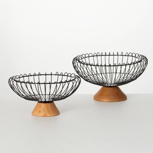 American Style Metal <b>Wire</b> <b>Storage</b> <b>Basket</b> With Handle Customized Size Black Color Uses In Home Kitchen Tabletop <b>Storage</b> <b>Basket</b> - Product Image 5