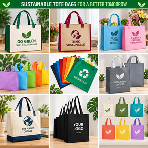 กระเป๋าหิ้วแบบใช้ซ้ำได้ Go Green EcoRev ผลิตจากผ้าไม่ถักทอ ลายใบไม้ พร้อมหูหิ้วยาวถึงมือ เป็นมิตรกับสิ่งแวดล้อม รับสกรีนโลโก้ สำหรับธุรกิจขายของ - Product Image 2