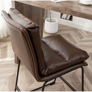 Set di 2 sgabelli da bar imbottiti color marrone antico, altezza bancone, 26 pollici, Milos - Product Image 5