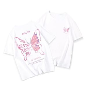 Camiseta de Manga Corta con Cuello Redondo y Estampado Floral para Mujer, Corte Holgado, Informal, Primavera Verano, 100% Algodón Jersey Transpirable - Product Image 2