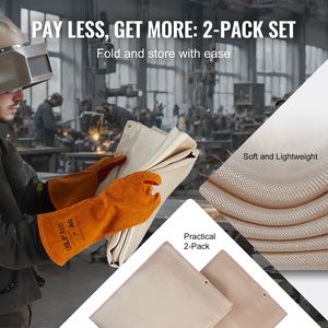 Set di 2 Coperte Termoresistenti in Fibra di Vetro F 6FT X 8FT 998 F, Trattate Termicamente, per Saldatura e Lavorazioni a Caldo 698 K - Product Image 3
