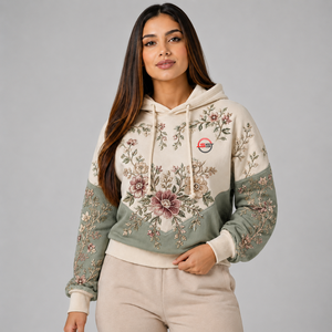 Sweat à capuche décontracté pour femme avec broderie, logo personnalisé, en molleton de coton doux, chaud et respirant, style streetwear, à prix abordable - Product Image 1