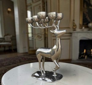 Decorative Reindeer <b>Tealight</b> Candle <b>Holder</b> – Multi Cup Metal Candle Stand for Christmas, Festive Decor & Gifting - Product Image 2