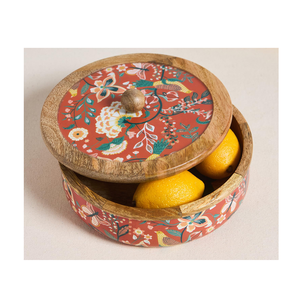 Wooden Chapati Box for Kitchen Wooden Hotpot Roti Box Serving Casserole Set Hotpot for Chapati Roti Decor - Product Image 1
