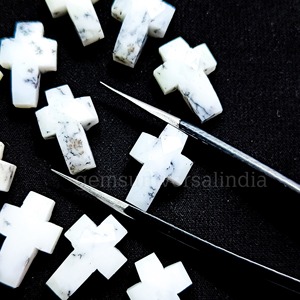 Opale Dendrite Naturelle Facettée en Forme de Croix 15mm, Pierre Précieuse Sculptée à la Main, Pierre Libre pour la Fabrication de Bijoux, Prix de Gros, Approvisionnement en Vrac - Product Image 3