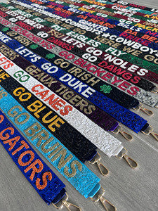 Custom Beaded Bag Strap Texas Rangers Cougs Go Cugs Chattanooga Jenks Trojans Fashion <b>Webbing</b> Colorful Team Logo Design - Product Image 5
