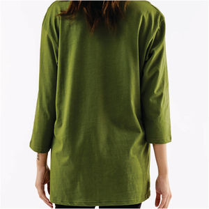 Camiseta de Algodón Orgánico 100% Ecológica, Transpirable, Informal, de Verano, con Logotipo, para Mujer, Talla Grande - Product Image 4