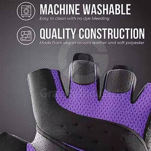 Guantes de Cuero para Levantamiento de Pesas, Cierre con Cordones, Antideslizantes, Equipo de Gimnasio de Alta Calidad, Bajo Precio, MOQ - Product Image 3