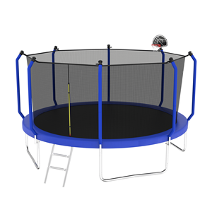 Trampoline extérieur 12FT avec cerceau de basket-ball Filet de sécurité de type renforcé approuvé par ASTM pour l'amusement - Product Image 2