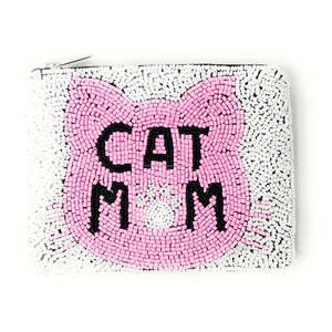 La MEJOR MAMÁ QUE EXISTE: Monedero con cuentas, cartera con cremallera de cuentas blancas, letras moradas, rosas y doradas, hecho a mano, regalo para el Día de la Madre, personalizado, venta al por mayor - Product Image 4