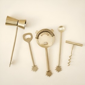 Top Quality Stainless Steel Barware <b>Tools</b> Set of 5 for Home & Restaurant Unique Design <b>Bar</b> <b>Tools</b> Set With Resin Handle Wholesale - Product Image 1