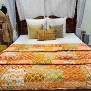 Tendance 100% coton canard multicolore traditionnel Aari brodé à la main Quandong jardin couvre-lit Table couvre toutes saisons - Product Image 5