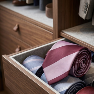 <b>Tie</b> Benon Onion Pink Wine Broad Stripe Silk <b>Tie</b> | Pocket Square <b>Set</b> Elegant Stylish | Formal Wedding Business Accessory Premiums - Product Image 4