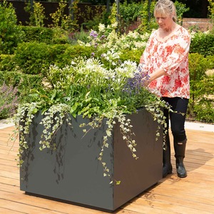 Grand pot de fleurs en métal pour le sol, pot à plantes en fer pour le coin du salon, le jardin, le balcon, pot décoratif moderne - Product Image 6