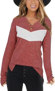 Hot Selling Classic Design Polyester Canvas Chiffon Button Ladies' Casual Long Sleeved T-Shirt <b>Top</b> Winter - Product Image 1