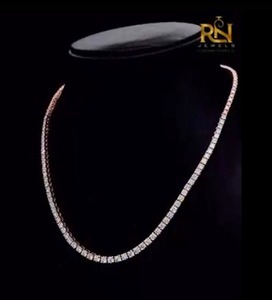 สร้อยคอเทนนิสเพชรแล็บโกรว์แบบครึ่งวงกลม ทองคำแท้ 9K 14K 18K ขายส่งจากโรงงานโดยตรง - Product Image 2