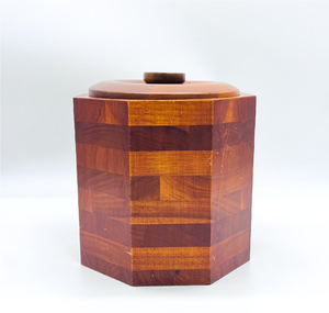 Seau à glace de luxe en bois d'acacia, double paroi isolée, avec couvercle et poignée en métal, vente flash - Product Image 5