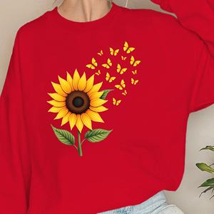 Sweatshirts femme motif tournesol et papillons - Product Image 5