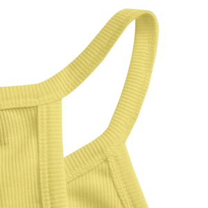 <b>Womens</b> Ribbed Racerback Tank <b>Top</b> Sleeveless Slim Fit Stretch Knit Camisole Casual Summer Soft Breathable Daily Wear <b>Yellow</b> - Product Image 4