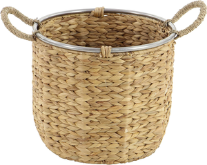 Handmade Seagrass Storage <b>Basket</b> with Handles <b>Woven</b> Natural Fiber Organizer <b>Basket</b> for Home Living Room Bedroom Laundry and Deco - Product Image 1