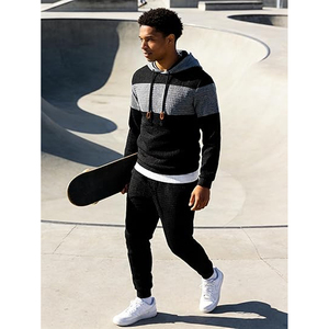Conjunto Deportivo Informal para Hombre, Sudadera con Capucha y Pantalones Deportivos de Algodón, Ropa Deportiva para Correr, Gimnasio, Uso Diario - Product Image 4
