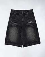 Shorts en jean respirants brodés pour garçons, en coton premium, confortables, décontractés, mode estivale, fabrication au Bangladesh