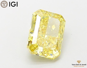 Diamant de laboratoire cultivé CVD de couleur jaune vif fantaisie, clarté VS2, avec certificat IGI, taille Radiant de 1,50 CARAT pour bague de luxe - Product Image 3