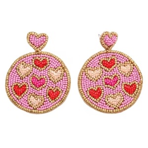 Boucles d'oreilles pendantes faites à la main en perles de rocaille M - Cadeau pour filles, Saint-Valentin et Noël, à porter pour les fêtes, couleurs blanc/bleu, faites à la main - Product Image 4