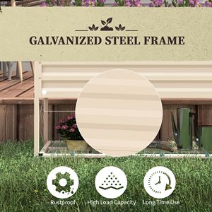 Fioriera in Metallo Zincato Efficiente per Giardinaggio con Gambe, Ripiano Portaoggetti e Rivestimento Interno - Product Image 6