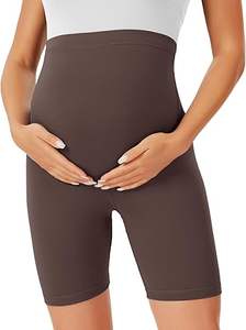 Pantalones Cortos de Yoga de Maternidad con Soporte Abdominal, Sin Costuras, de Cintura Alta, Elásticos y Ligeros, con Logotipo Personalizado, Venta Caliente, MOQ Bajo - Product Image 4