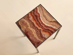 Mesa de Centro Moderna con Tapa de Mármol y Estructura Metálica, Mueble Minimalista para Sala de Estar, Pieza Decorativa para el Hogar - Product Image 6