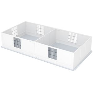 Porta regolabile 49 \ "X 47 \" X 19 \ "Design per due camere Box pepio per cani lavabile per cani di taglia grande casa per animali domestici mobili - Product Image 1
