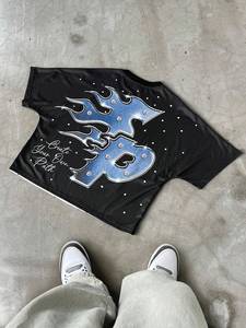 เสื้อยืดแขนสั้นลายกราฟิกสไตล์สตรีทสำหรับผู้ชาย สไตล์สตรีทสำหรับวัยรุ่นชาย เสื้อคอกลมแขนสั้นลำลองสำหรับผู้ชาย - Product Image 6