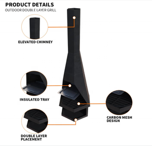 Mode brasero extérieur Chiminea cheminée foyers à <span class=keywords><strong>bois</strong></span> barbecue gril pour jardin Patio - Product Image 3