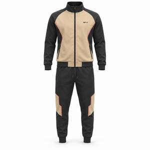 Survêtement sportif pour homme, fermeture éclair intégrale, couleurs contrastées, polyester, avec poches latérales, pour l'automne - Product Image 1