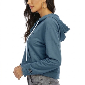 SUQAINA FASHION GARMENTS Sudaderas Cortas con Capucha de 320g, Ecológicas, con Efecto Desgastado, al por Mayor, Personalizables, Lisas, de Poliéster/Algodón - Product Image 2