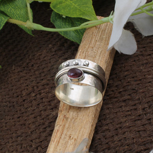 Wholesale 925 <b>Sterling</b> <b>Silver</b> Bezel Set Classic Multi Band Meditation <b>Anxiety</b> Fidget <b>Ring</b> for Wedding & Party Occasions Unisex - Product Image 2