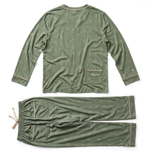 Amkoor <b>Men's</b> Lightweight Classic Style Long Sleeve Knitted <b>Pajama</b> <b>Set</b> 100% Cotton Casual Sleepwear Summer Wear Machine-Washable - Product Image 2