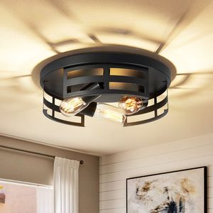 Confezione da 2 Plafoniere Nere Stile Fattoria da 36W per Corridoio, Cucina, Ufficio - Product Image 2