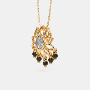 Collar con Colgante de Diamante Cultivado en Laboratorio en Forma de Lágrima de Loto en Oro Amarillo - Product Image 5