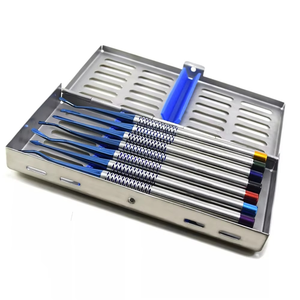 Instrument médical en acier allemand, élévateur PDL à pointe micro-dentelée avec pointes recouvertes de titane bleu, kit dentaire PDL - Product Image 3