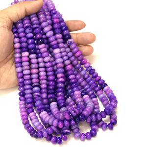 Cuentas de Ópalo Morado en Forma de Rondelle: Gemas de Calidad para Joyería y Artesanía (7-9mm) - Product Image 1