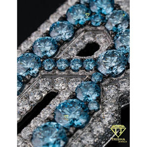 Colgante de Lujo con Letra R Engastada en Diamantes VVS Moissanite, Collar con Inicial Estilo Hip Hop, Colgante Personalizado con Letra R - Product Image 6