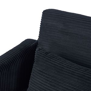 Divano Moderno 2140BK a Due Posti in Velluto a Coste Nero per Soggiorno, Camera da Letto, Ufficio e Piccoli Spazi - Product Image 4