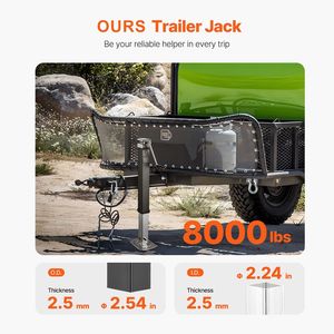 Martinetto per Rimorchio Girevole da Saldare su Tubo, Capacità di Carico Dinamica 8000 Libbre, Maniglia Verticale Ergonomica da 15 Pollici, Livellatore per Rimorchio - Product Image 6