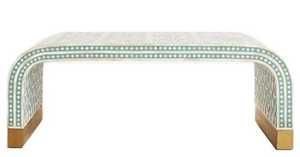Modern Eco-Friendly Bone Inlay <b>Round</b> <b>Console</b> <b>Table</b> Artisan Crafted for Baptism Occasions - Product Image 3
