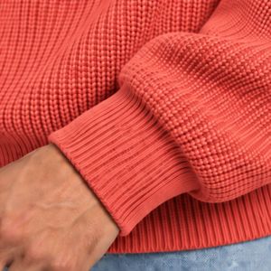 Coral <b>Red</b> <b>Mens</b> Oversized Crewneck Sweatshirt Long Sleeve Cotton Pullover Loose Fit Casual Streetwear Winter Fashion <b>Jumper</b> Top - Product Image 6