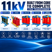 Transformateur sec 11 kV avec capacité de 30-2500 kVA, triphasé 400 V, pour distribution d'énergie, transformateur de service de station de surtension à économie d'énergie