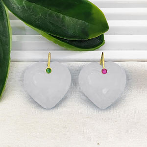 Colgante de Cuarzo Turquesa Tallado en Forma de Corazón de 20mm, Amuleto de Cuarzo Turquesa en Forma de Corazón, Colgante Chapado en Oro, Proveedores de Joyería - Product Image 2